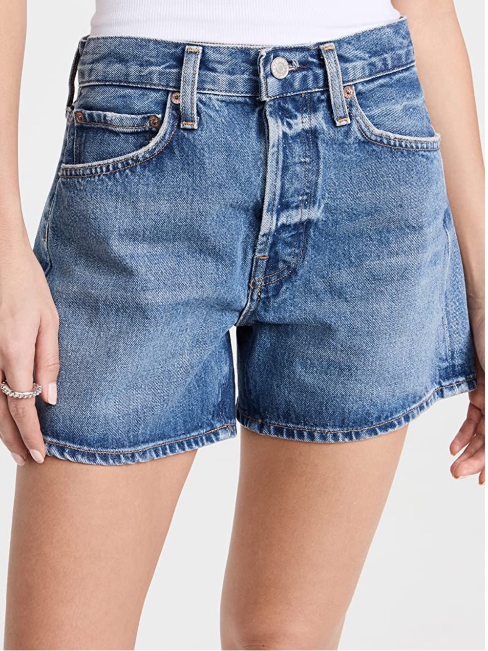 Agolde Parker Long Loose Fit Vintage Shorts in Occurence
